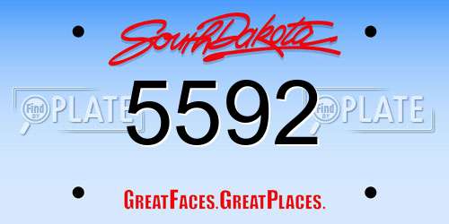 5592 South Dakota License Plate