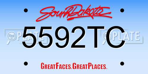 5592TC South Dakota License Plate