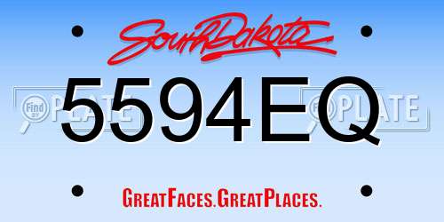 5594EQ South Dakota License Plate