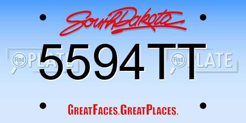 5594TT South Dakota License Plate
