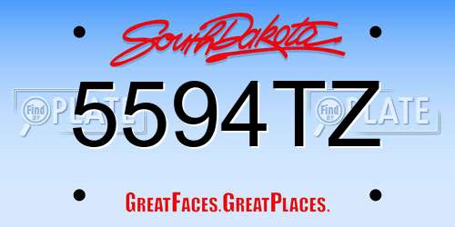 5594TZ South Dakota License Plate