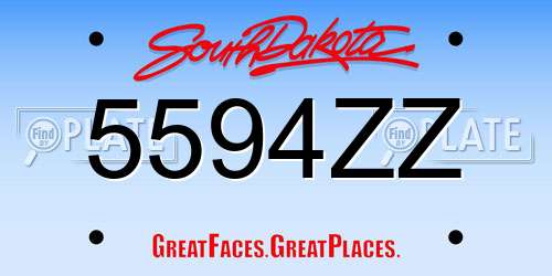 5594ZZ South Dakota License Plate