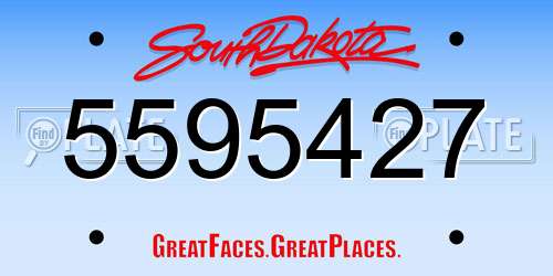 5595427 South Dakota License Plate