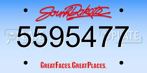 5595477 South Dakota License Plate