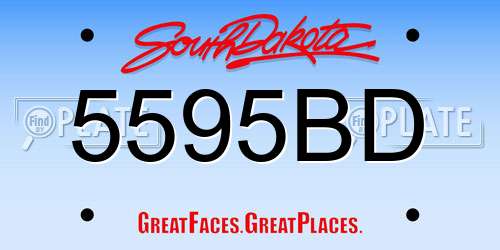 5595BD South Dakota License Plate