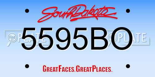 5595BO South Dakota License Plate
