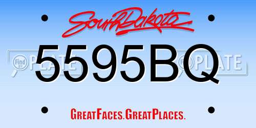 5595BQ South Dakota License Plate