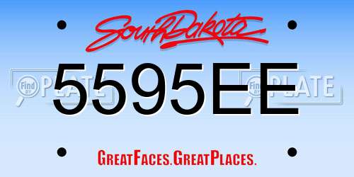 5595EE South Dakota License Plate