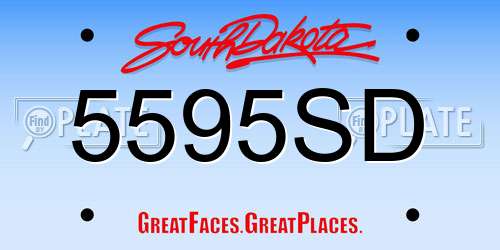 5595SD South Dakota License Plate