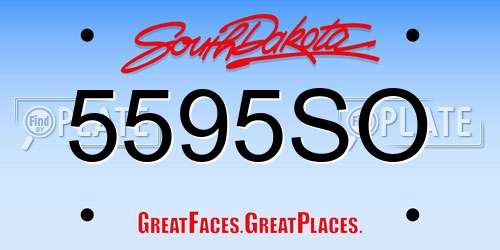 5595SO South Dakota License Plate