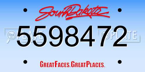 5598472 South Dakota License Plate
