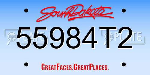 55984T2 South Dakota License Plate