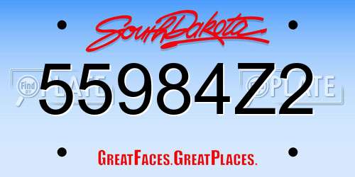 55984Z2 South Dakota License Plate