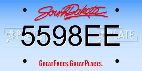 5598EE South Dakota License Plate
