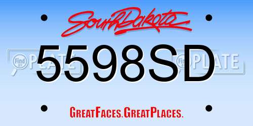 5598SD South Dakota License Plate