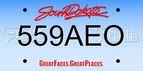 559AEO South Dakota License Plate