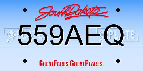 559AEQ South Dakota License Plate