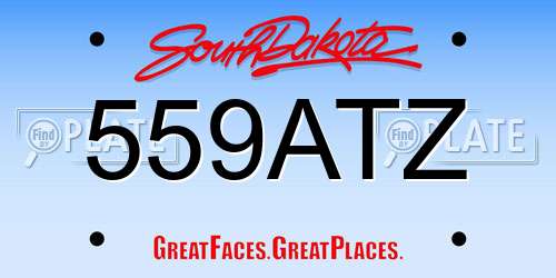 559ATZ South Dakota License Plate