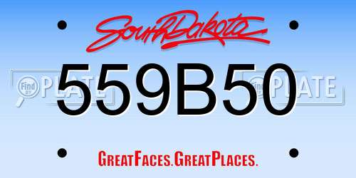 559B50 South Dakota License Plate