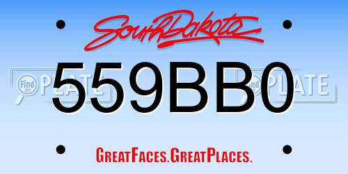 559BB0 South Dakota License Plate