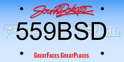 559BSD South Dakota License Plate