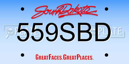 559SBD South Dakota License Plate