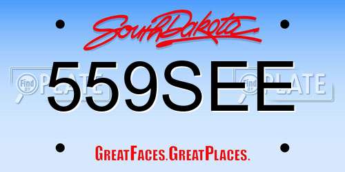 559SEE South Dakota License Plate