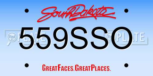 559SSO South Dakota License Plate