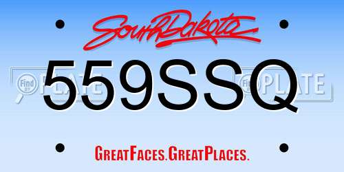 559SSQ South Dakota License Plate