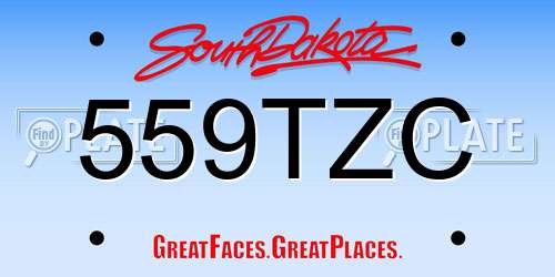 559TZC South Dakota License Plate