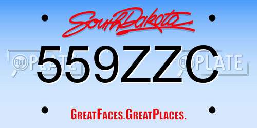 559ZZC South Dakota License Plate