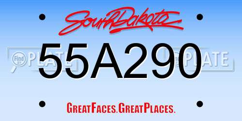 55A290 South Dakota License Plate
