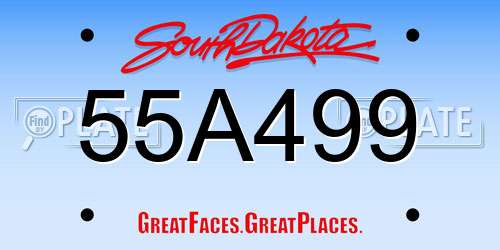 55A499 South Dakota License Plate