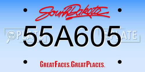55A605 South Dakota License Plate