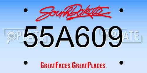 55A609 South Dakota License Plate