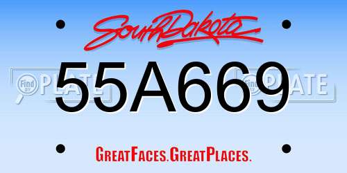 55A669 South Dakota License Plate