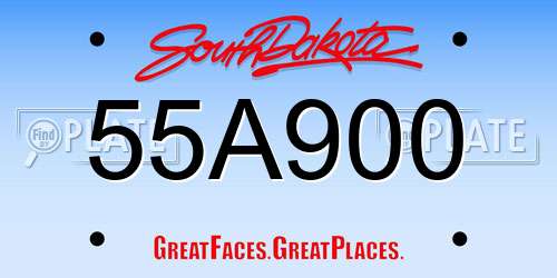 55A900 South Dakota License Plate