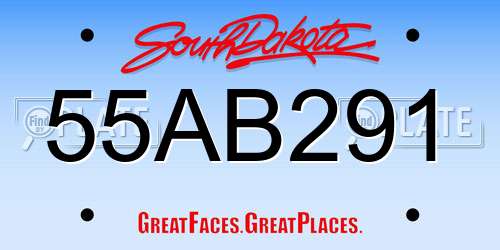 55AB291 South Dakota License Plate