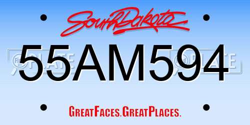 55AM594 South Dakota License Plate