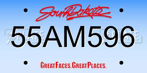 55AM596 South Dakota License Plate