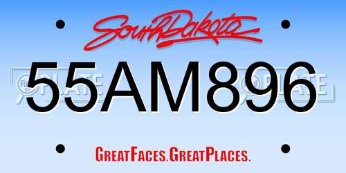 55AM896 South Dakota License Plate
