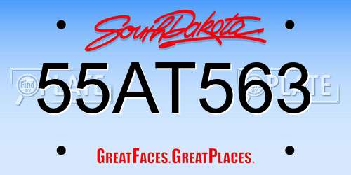 55AT563 South Dakota License Plate