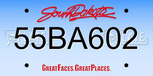 55BA602 South Dakota License Plate