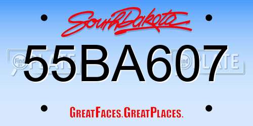 55BA607 South Dakota License Plate