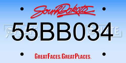 55BB034 South Dakota License Plate