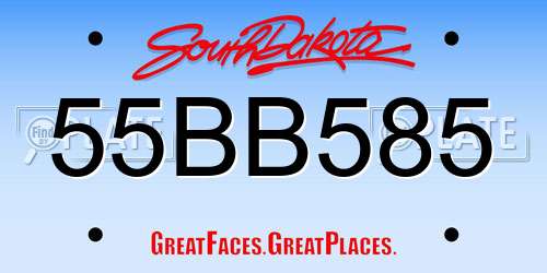 55BB585 South Dakota License Plate