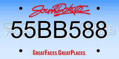 55BB588 South Dakota License Plate