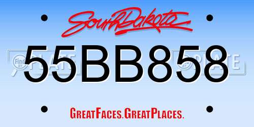 55BB858 South Dakota License Plate