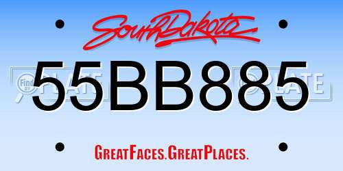 55BB885 South Dakota License Plate