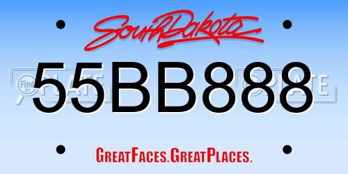 55BB888 South Dakota License Plate